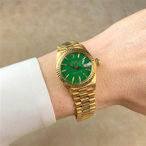 rolex perpetual green gold|rolex green.